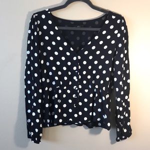 Polka Dot J Crew Blouse